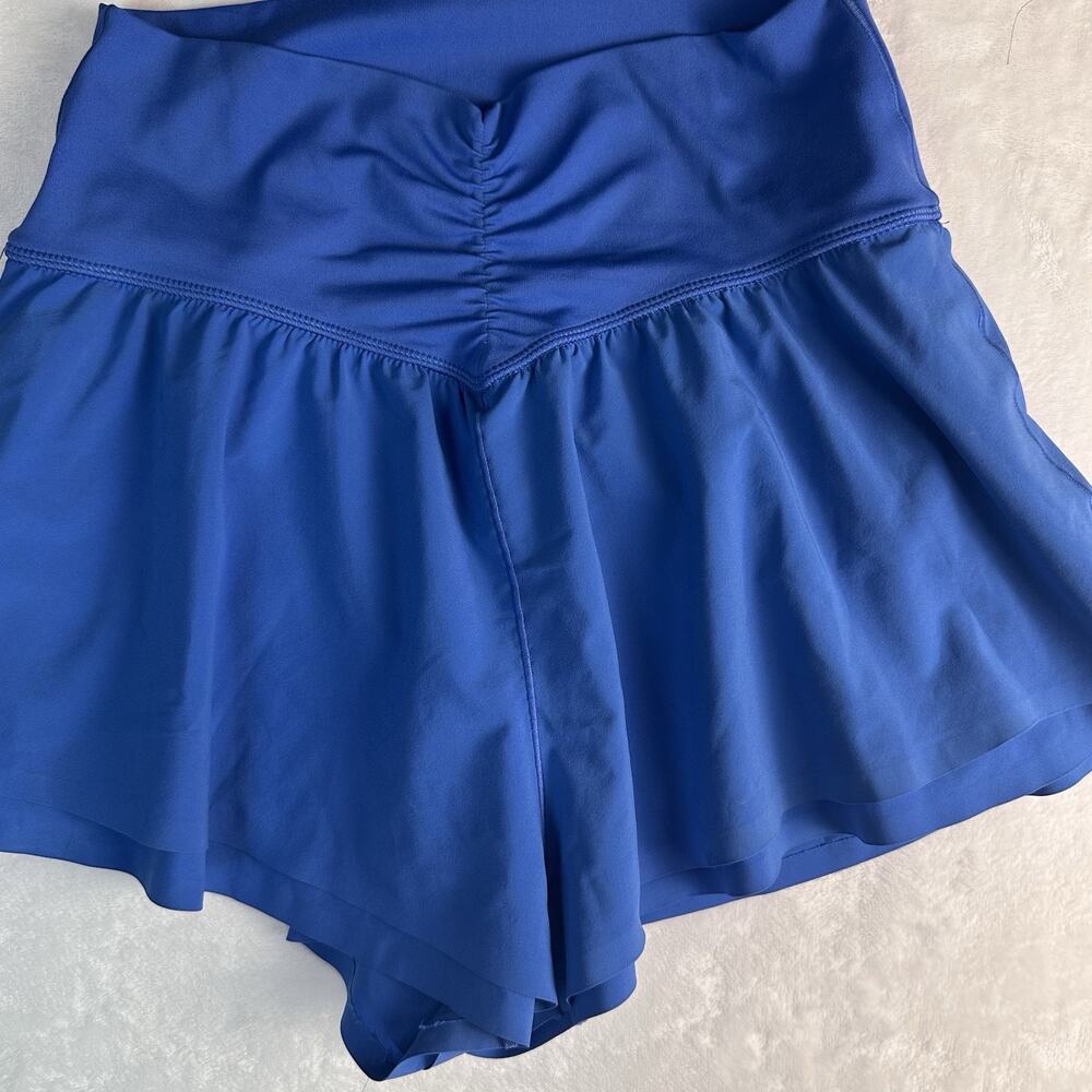 OFFLINE BY AERIE COBALT BLUE M FLOWY RUCHED SHORTS EUC MSRP 59.99